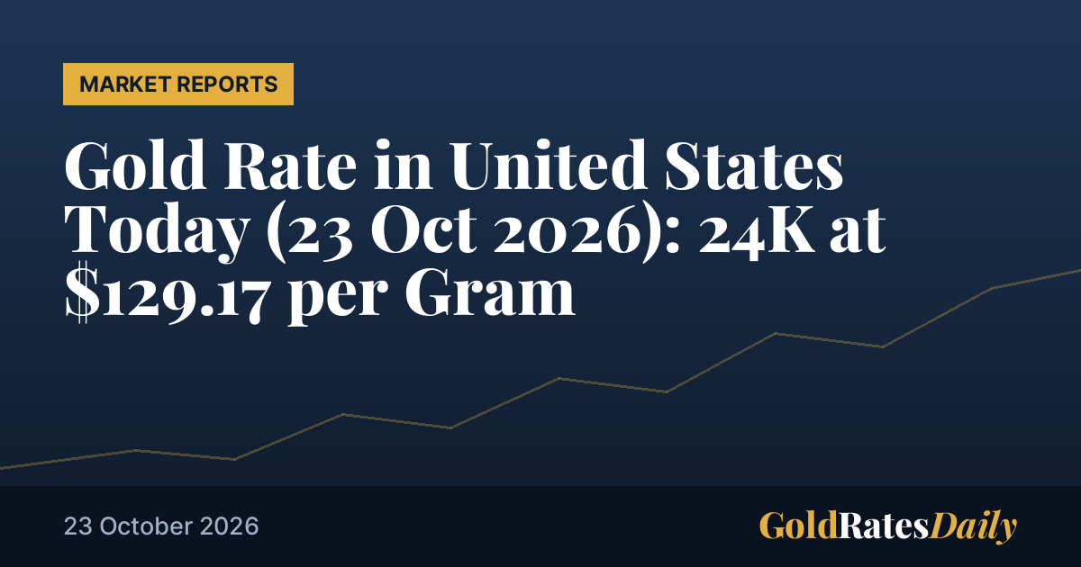 Goldpreis in den Vereinigten Staaten heute (23 Oktober2026 ):24 K bei $129,17 pro Gramm