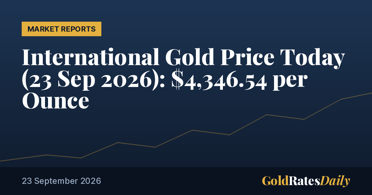 Precio internacional del oro hoy (23 Sep2026 ): $4,346.54 por onza